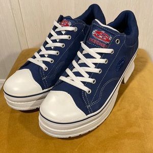 Vintage 90's Platform Blue Suede Skechers SZ 10 Never Worn MINT Condition